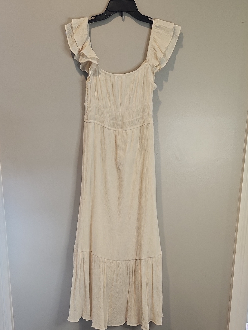 Blu Pepper Cream Ruffled Maxi Dress - Picture 6 of 7